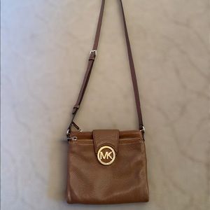 Michael Kors Light Brown Leather Crossbody Purse